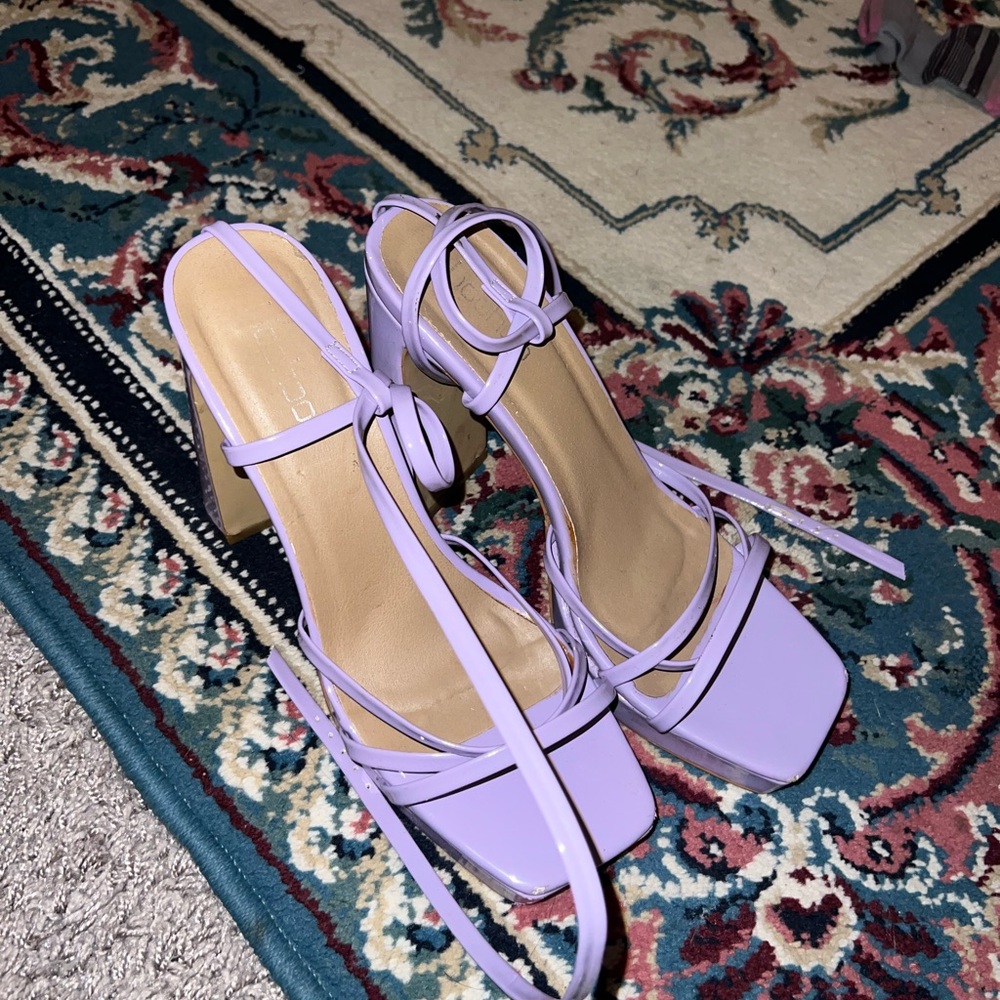 Elegant Lavender Strappy Heels
